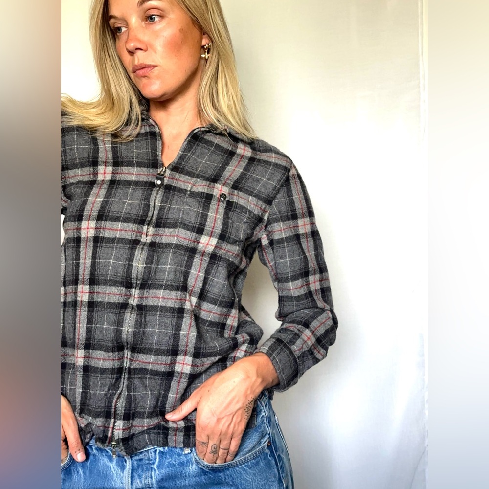 Pendleton Plaid Wool Zip-Up Shirt - image 2